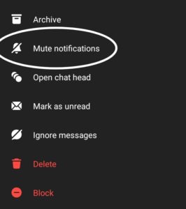 Mute the Chat Notification