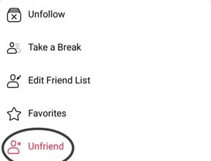 Unfriend the Contact ID